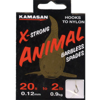 Kamasan Animal X Strong, Barbless Spade Hooks to Nylon HEAVY size 20 hook to 2lb line
