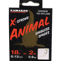 Kamasan Animal X Strong, Barbless Spade Hooks to Nylon LIGHT size 18 hook to 2lb line